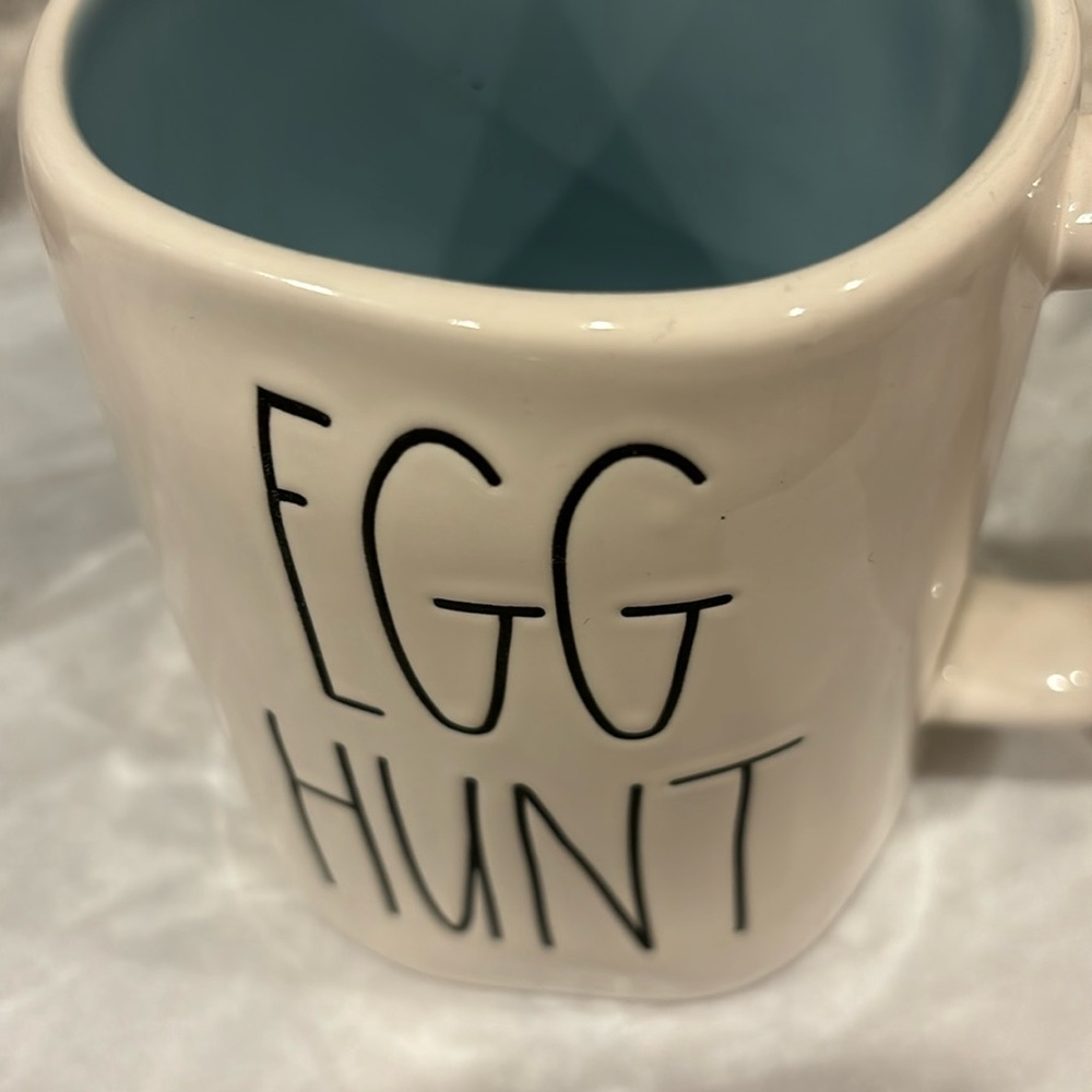 Rae Dunn‎ Egg Hunting Ceramic Coffee Tea Mug/Cup Off White